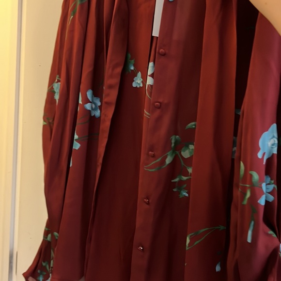 Joie 100% Silk Long Sleeve Blouse Size M, Neck Tie - Picture 5 of 9